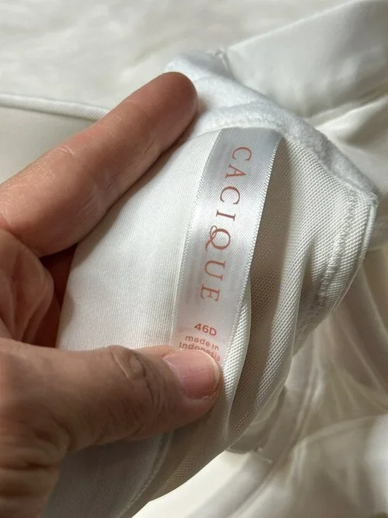 Cacique Lightly Lined Balconette 46D Bright White Hidden Underwire NWT - Picture 11 of 13